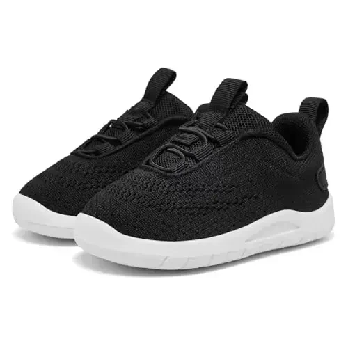 MORENDL Toddler Slip On Sneakers Baby Walking Shoes Non-Slip Breathable Unisex Pink Mesh Lace-Up Athletic Sneakers Infant Running Shoes - 1