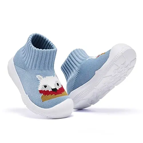 MORENDL Toddler Sock Shoes Baby Walking Shoes Infant Slippers Boys & Girls Non-Slip Sneakers - 4