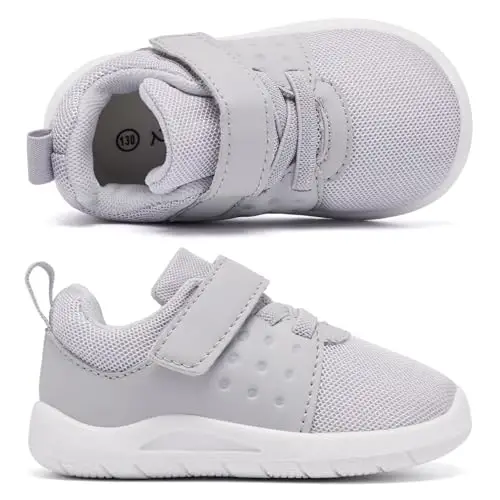 MORENDL Toddler Baby Shoes 0-4 Years Boy Girl Lightweight Breathable Non-Slip Sports Sneakers Running Walking Tennis Barefoot Shoes - 4