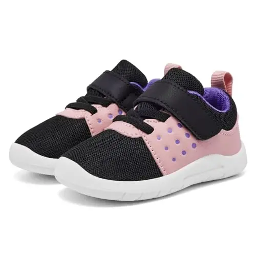 MORENDL Toddler Baby Shoes 0-4 Years Boy Girl Lightweight Breathable Non-Slip Sports Sneakers Running Walking Tennis Barefoot Shoes - 1