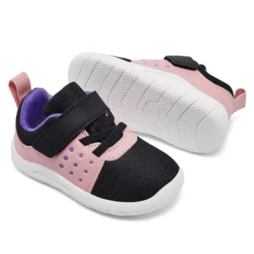 MORENDL Toddler Baby Shoes 0-4 Years Boy Girl Lightweight Breathable Non-Slip Sports Sneakers Running Walking Tennis Barefoot Shoes - 3