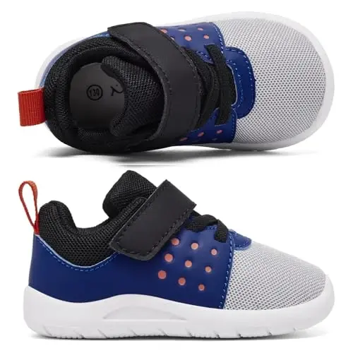 MORENDL Toddler Baby Shoes 0-4 Years Boy Girl Lightweight Breathable Non-Slip Sports Sneakers Running Walking Tennis Barefoot Shoes - 4