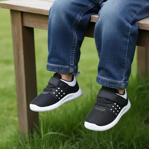 MORENDL Toddler Baby Shoes 0-4 Years Boy Girl Lightweight Breathable Non-Slip Sports Sneakers Running Walking Tennis Barefoot Shoes 