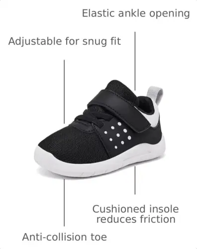 MORENDL Toddler Baby Shoes 0-4 Years Boy Girl Lightweight Breathable Non-Slip Sports Sneakers Running Walking Tennis Barefoot Shoes - 2