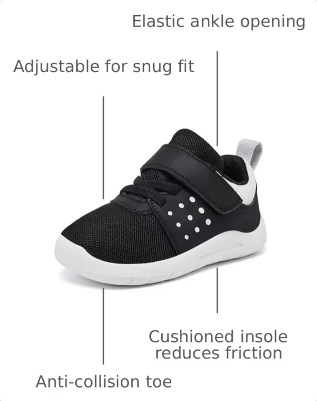 MORENDL Toddler Baby Shoes 0-4 Years Boy Girl Lightweight Breathable Non-Slip Sports Sneakers Running Walking Tennis Barefoot Shoes - 2
