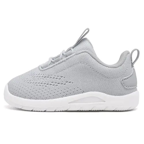 MORENDL yuradigan bolalar uchun slip-on krossovkalar, sirpanmaydigan, nafas oladigan, unisex pushti to'rli atletik krossovkalar, chaqaloqlar uchun yugurish poyafzallari - 6