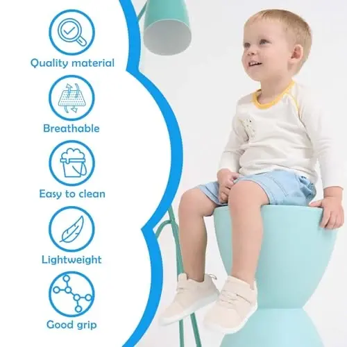 MORENDL Toddler Baby Shoes 0-4 Years Boy Girl Lightweight Breathable Non-Slip Sports Sneakers Running Walking Tennis Barefoot Shoes - 1