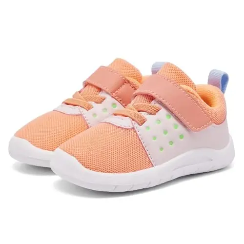 MORENDL Toddler Baby Shoes 0-4 Years Boy Girl Lightweight Breathable Non-Slip Sports Sneakers Running Walking Tennis Barefoot Shoes - 1