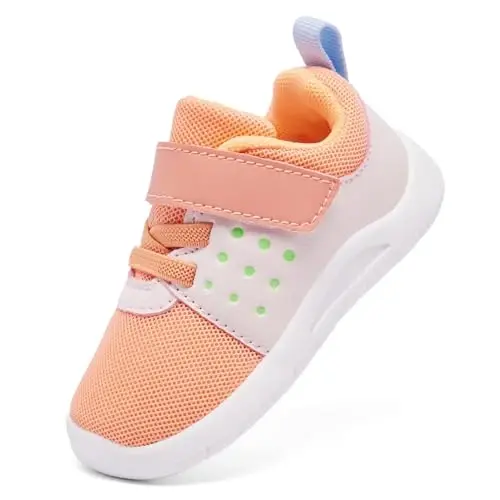 MORENDL Toddler Baby Shoes 0-4 Years Boy Girl Lightweight Breathable Non-Slip Sports Sneakers Running Walking Tennis Barefoot Shoes - 6