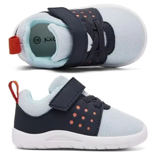 MORENDL Toddler Baby Shoes 0-4 Years Boy Girl Lightweight Breathable Non-Slip Sports Sneakers Running Walking Tennis Barefoot Shoes - 4