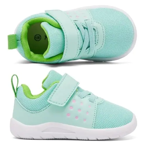 MORENDL Toddler Baby Shoes 0-4 Years Boy Girl Lightweight Breathable Non-Slip Sports Sneakers Running Walking Tennis Barefoot Shoes - 4