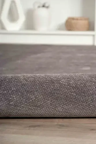 Moreno Viscose Woven Rug Non-Slip Base Washable Anthracite Kitchen Rug 1131-Anthracite - 3