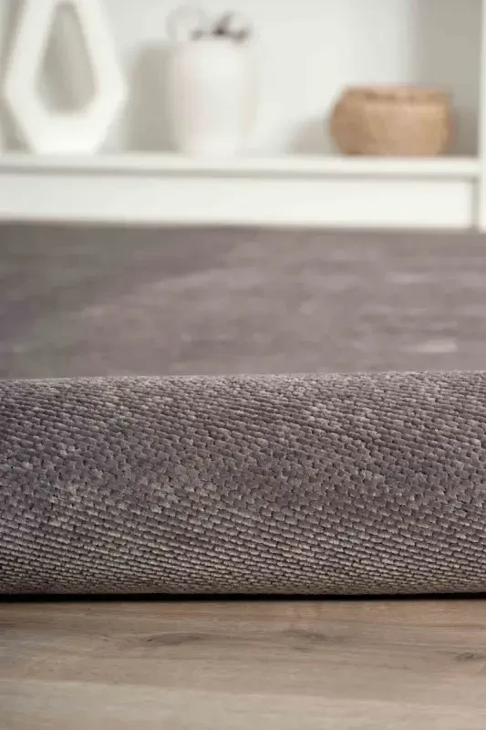 Moreno Viscose Woven Rug Non-Slip Base Washable Anthracite Kitchen Rug 1131-Anthracite - 3