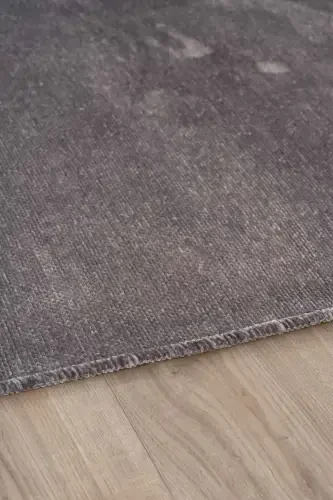 Moreno Viscose Woven Rug Non-Slip Base Washable Anthracite Kitchen Rug 1131-Anthracite - 4