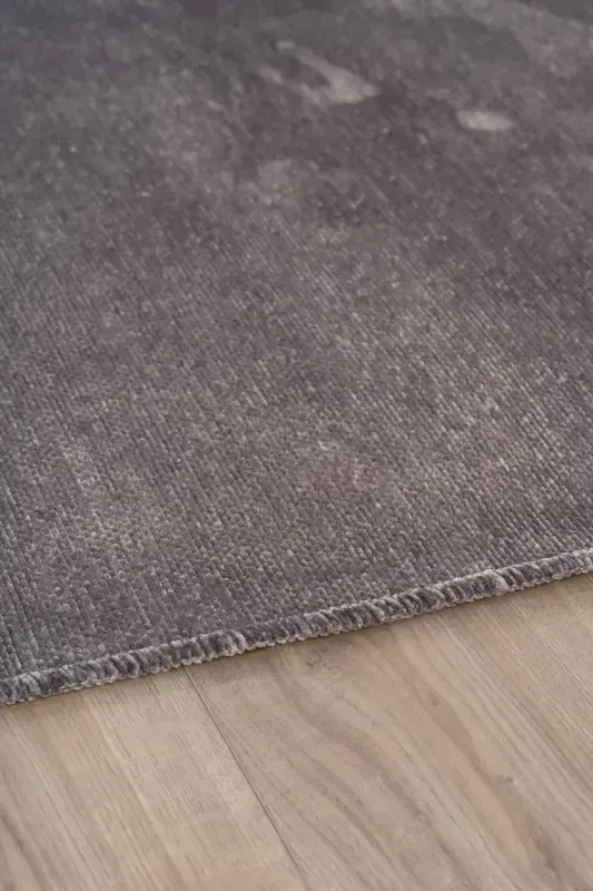 Moreno Viscose Woven Rug Non-Slip Base Washable Anthracite Kitchen Rug 1131-Anthracite - 4