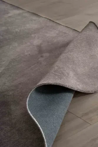 Moreno Viscose Woven Rug Non-Slip Base Washable Anthracite Kitchen Rug 1131-Anthracite - 5