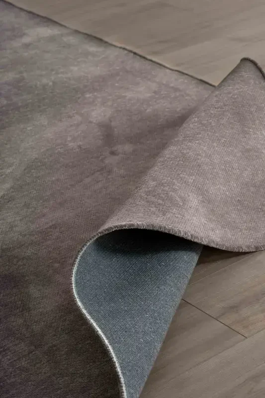 Moreno Viscose Woven Rug Non-Slip Base Washable Anthracite Kitchen Rug 1131-Anthracite - 5