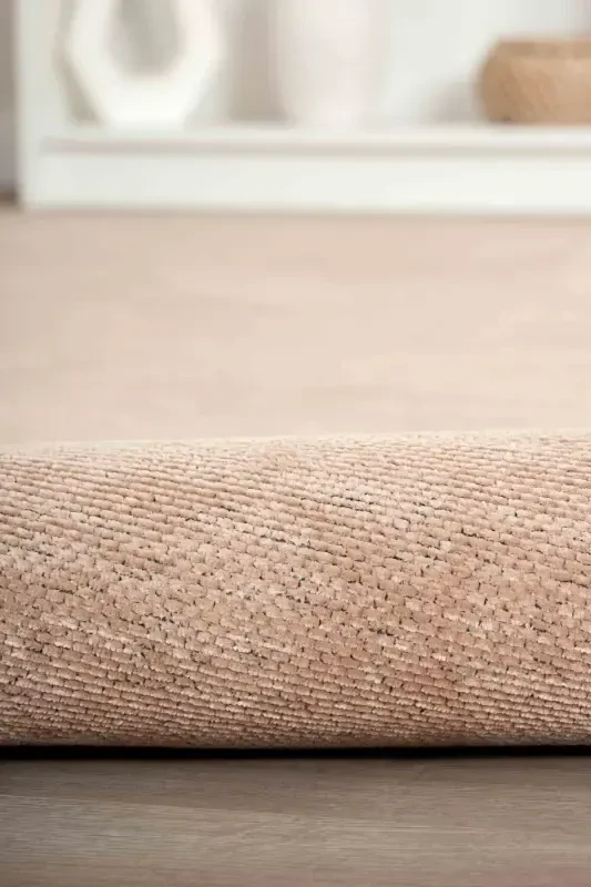 Moreno Viscose Woven Rug Non-Slip Base Washable Light Brown Kitchen Rug 1136-Light Brown - 2