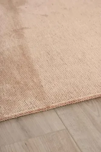 Moreno Viscose Woven Rug Non-Slip Base Washable Light Brown Kitchen Rug 1136-Light Brown - 3