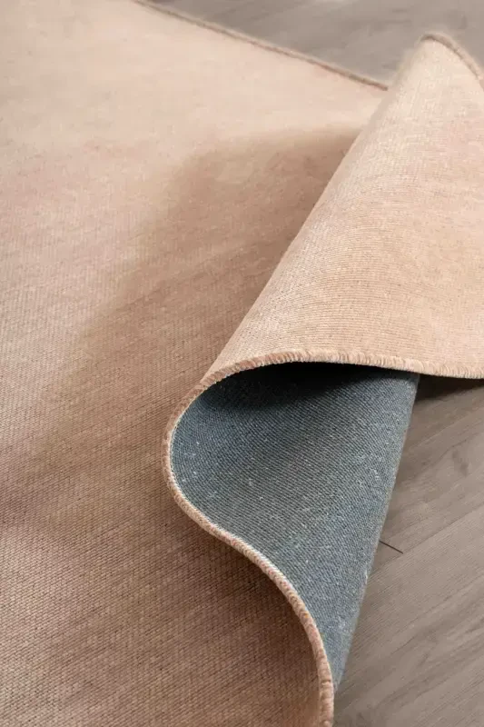 Moreno Viscose Woven Rug Non-Slip Base Washable Light Brown Kitchen Rug 1136-Light Brown - 4