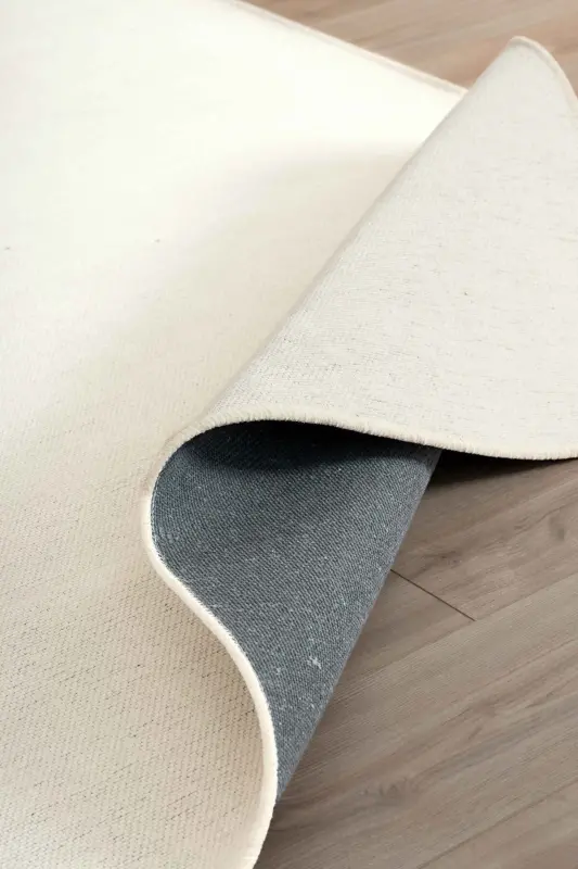 Moreno Viscose Woven Rug Non-Slip Base Washable Light Cream Kitchen Rug 1135-Light Cream - 4