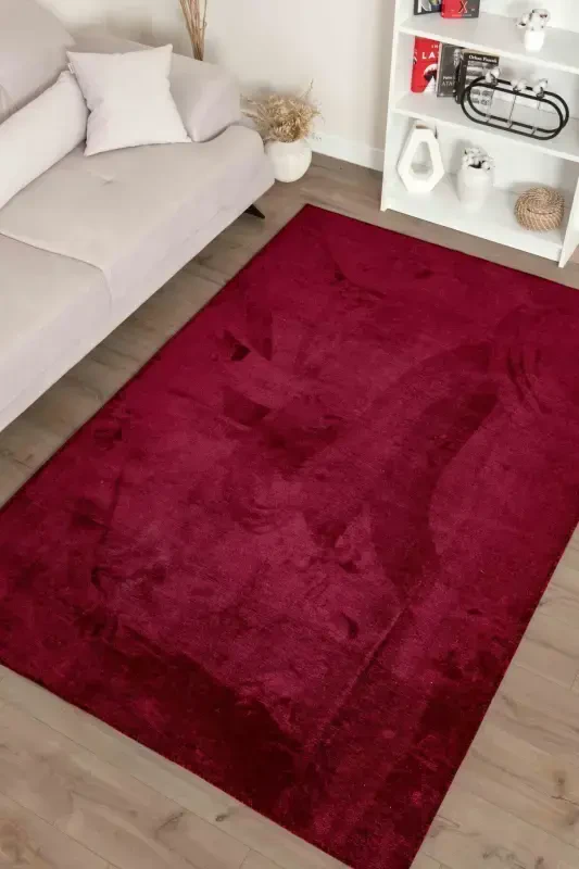 Moreno Viskon Dokuma Halı Kaymaz Taban Yıkanabilir Mürdüm Mutfak Halısı 1139-Mürdüm - 4