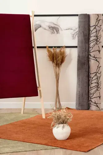 Moreno Viskoza To'quv Gilam Sirpanmaydigan Yuviladigan To'q Qizil Oshxona Gilami 1139-To'q Qizil - LORENTE HOME (1)