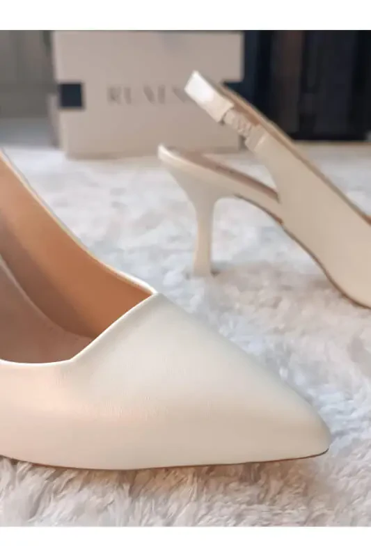 MORLY SİVRİ KAPALI BURUN KADEH TOPUKLU STİLETTO 8,5CM GELİN AYAKKABISI - 5