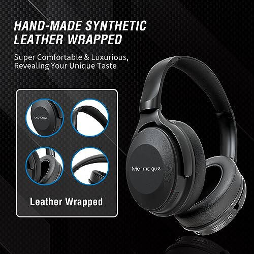 MORMOQUE BH005 Over Ear Headphones, Wireless Bluetooth Head Phones, HiFi Stereo Deep Bass, Foldable and Retractable Built-in Mic Hands Free Calls, for iPhone, iPad, Laptop, Mobile Phones, Desktop Computer - 6