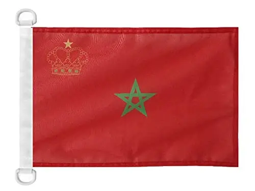 Morocco Civil Ensign NAUTICAL Flag 18'' x 12'' - Moroccan merchant flags 30 x 45 cm. - Banner 12x18 in for boat - AZ FLAG - AZ FLAG