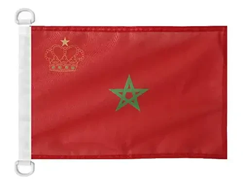 Morokko Fuqarolik Dengiz bayrog'i NAUTICAL Flag 18'' x 12'' - Marokash savdo bayroqlari 30 x 45 sm. - Qayiq uchun Banner 12x18 dyuym - AZ FLAG 