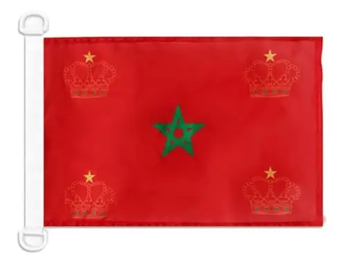 Morokko Harbiy-dengiz floti NAUTICAL Bayrog'i 18'' x 12'' - Marokash urush bayroqlari 30 x 45 sm. - Qayiq uchun banner 12x18 dyuym - AZ FLAG - AZ FLAG