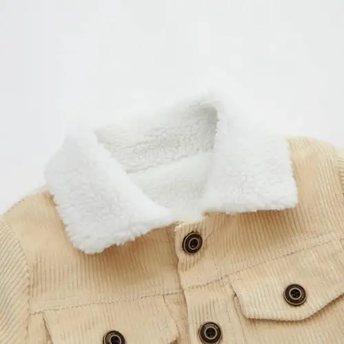 Morubut Toddler Boy Winter Thick Corduroy Coat Baby Boys Sherpa Lined Jacket Outwear - MORUBUT (1)