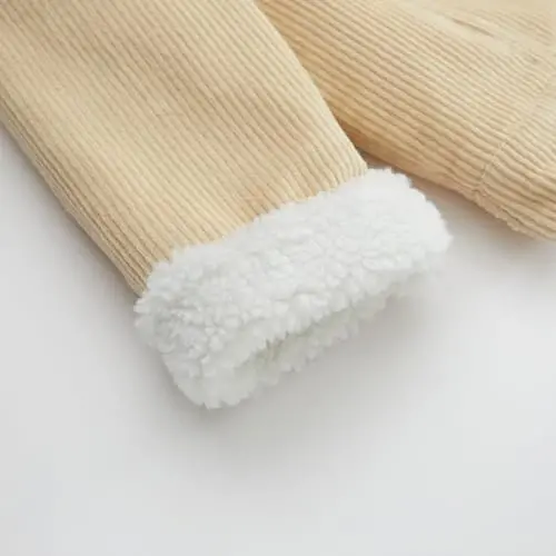 Morubut Toddler Boy Winter Thick Corduroy Coat Baby Boys Sherpa Lined Jacket Outwear - 5