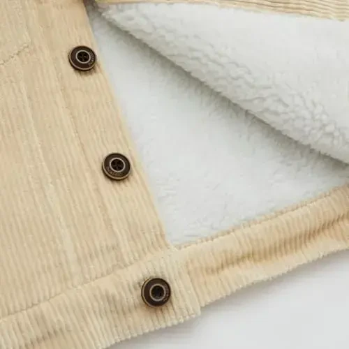 Morubut Toddler Boy Winter Thick Corduroy Coat Baby Boys Sherpa Lined Jacket Outwear - 4
