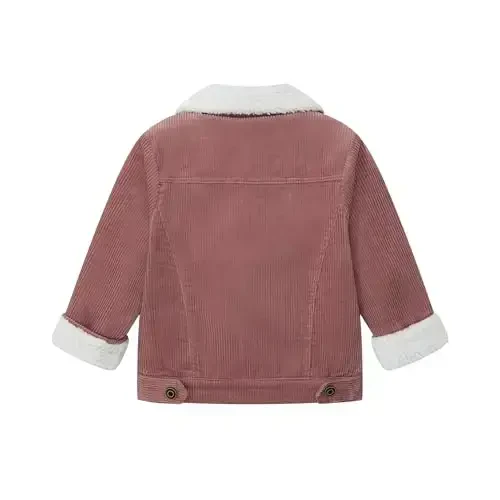 Morubut Toddler Boy Winter Thick Corduroy Coat Baby Boys Sherpa Lined Jacket Outwear - 2