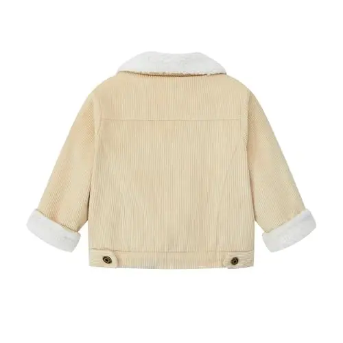 Morubut Toddler Boy Winter Thick Corduroy Coat Baby Boys Sherpa Lined Jacket Outwear - 3