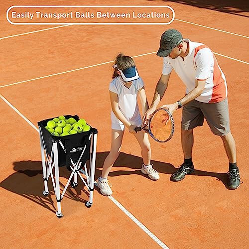 Morvat Heavy-Duty Tennis Ball Bag Holds 165 Tennis Balls, Practice Hopper with Phone Zipper Pocket - 6