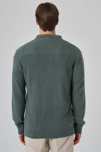 Morven Erkek Çağla Yeşili Trend Polo Yaka Dynamic Fit Rahat Kesim Triko - 5