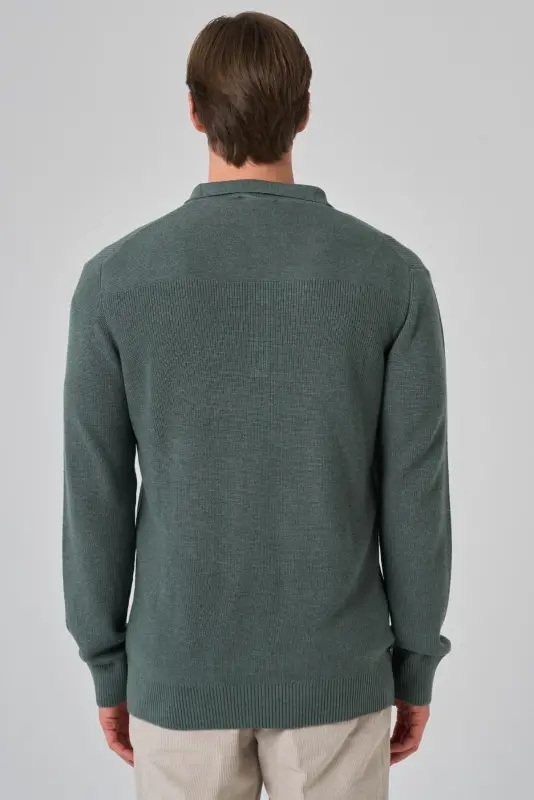 Morven Erkek Çağla Yeşili Trend Polo Yaka Dynamic Fit Rahat Kesim Triko - 5