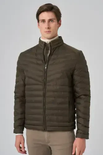 Morven Erkek Haki Polyester Kısa Kapitone Mont - MORVEN (1)