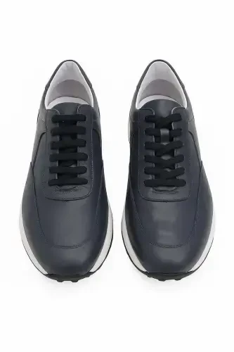 Morven Erkek Lacivert Deri Sneaker Ayakkabı - MORVEN (1)