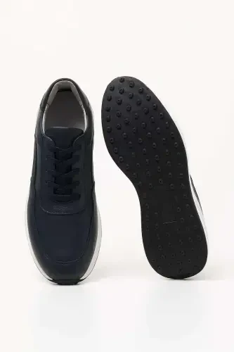 Morven Erkek Lacivert Deri Sneaker Ayakkabı - 3