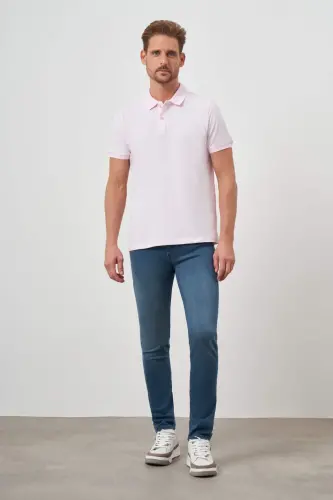 Morven Erkek Pembe Basic Polo Yaka Dynamic Fit T-Shirt - 4