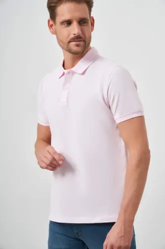 Morven Erkek Pembe Basic Polo Yaka Dynamic Fit T-Shirt - 3