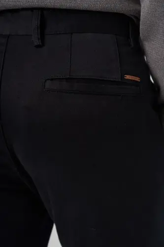 Morven Erkek Siyah Pamuk Trend Slim Fit Chino Pantolon - 4