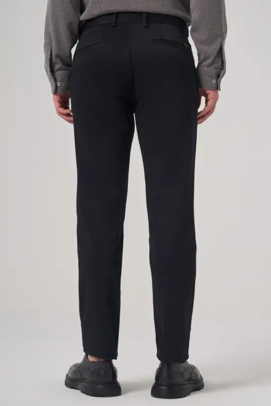 Morven Erkek Siyah Pamuk Trend Slim Fit Chino Pantolon - 5