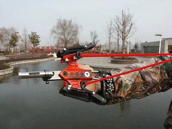 Мощная лазерная пружинная рогатка с магнитной поддержкой для запястья, резиновыми лентами, для охоты и спортивной стрельбы. - 21