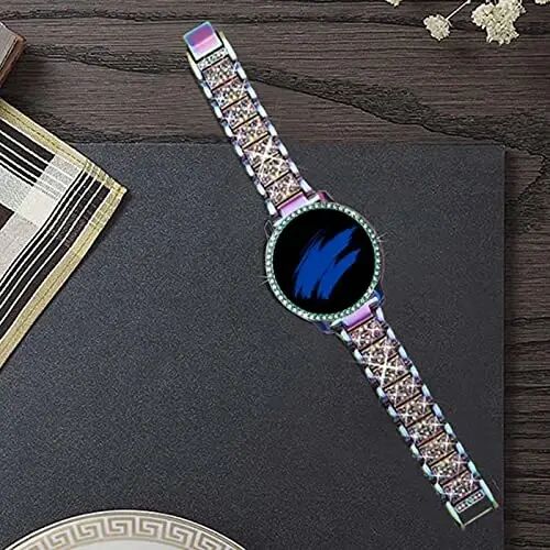 Mosonio Bling Metal Bands for Samsung Galaxy Watch 9/8/7/6 40mm 44mm Women | Bling Metal Band with Bling Protective Cover Case for Women, Shiny Watch Replacement Strap for Daily Wear - 3