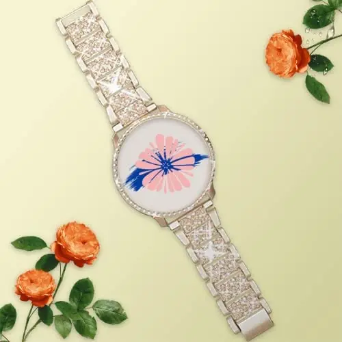 Mosonio Compatible with Samsung Galaxy Watch 7/6 Bands 40mm/44mm, 20mm Bling Metal Bands with Bling Protective Cover Case for Women, Shiny Watch Replacement Strap for Daily Wear - 5